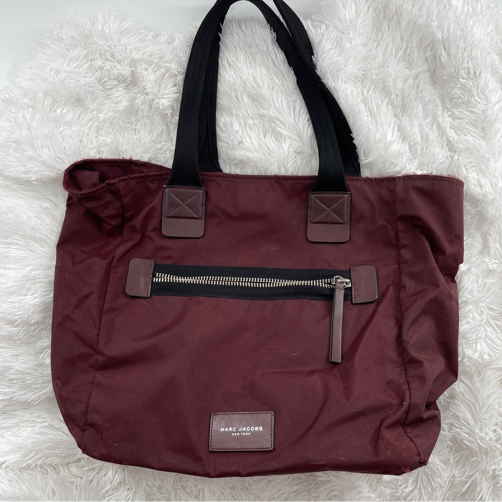 Marc Jacobs Maroon Nylon Tote Bag